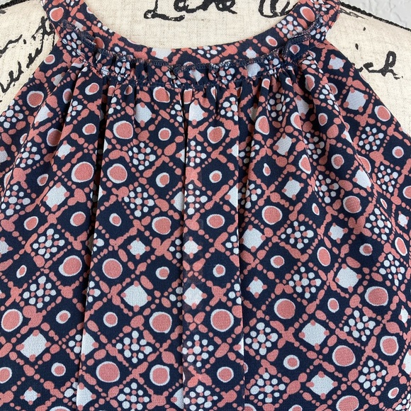 Loft Coral Geometric Halter Sleeveless Sheath Dress A85 - Picture 4 of 7